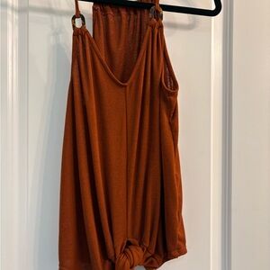 Rust Orange Sleeveless Top
